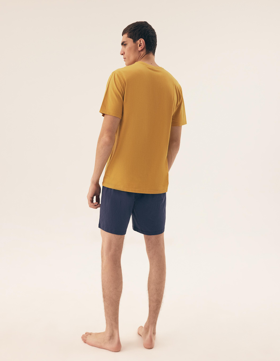 Piżama męska 42600 yellow bawełniana