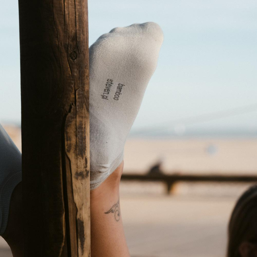 Białe Stopki Bambusowe Damskie Bezszwowe