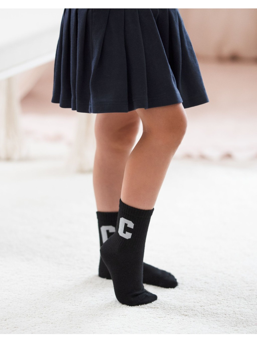 Skarpetki dziecięce Litera C 1184.032, Kolor Czarny, Rozmiar 32-34