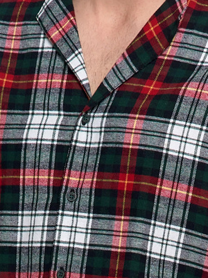 Flanelowa piżama damska z długim rękawem