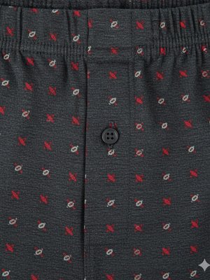 Bokserki Męskie Luźne z Guzikami Czarne