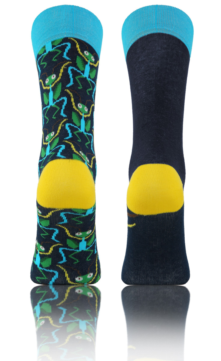 Długie Skarpetki Kolorowe Bawełniane Unisex 90% Bawełna z Zabawnym Wzorem Sesto Senso