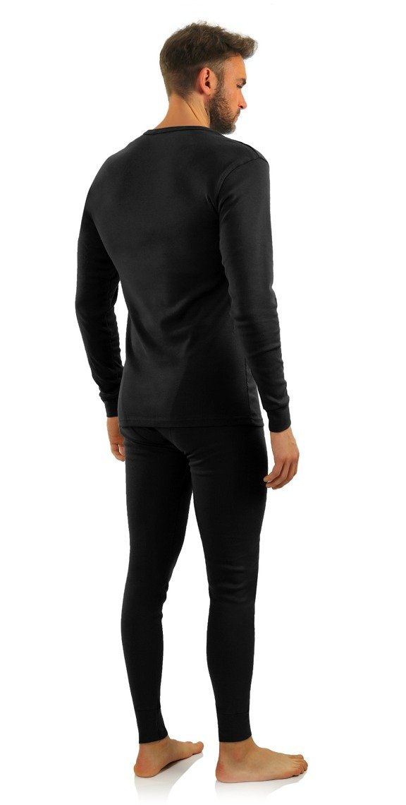 Czarny podkoszulek męski z długim rękawem 95% bawełna Sesto Senso – wyjątkowy komfort