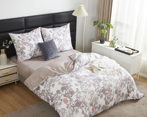 Kwiatowa, Niegniotąca Pościel Satynowa 100% bawełna satynowa S085 Spod Igły i Nitki – komfort snu