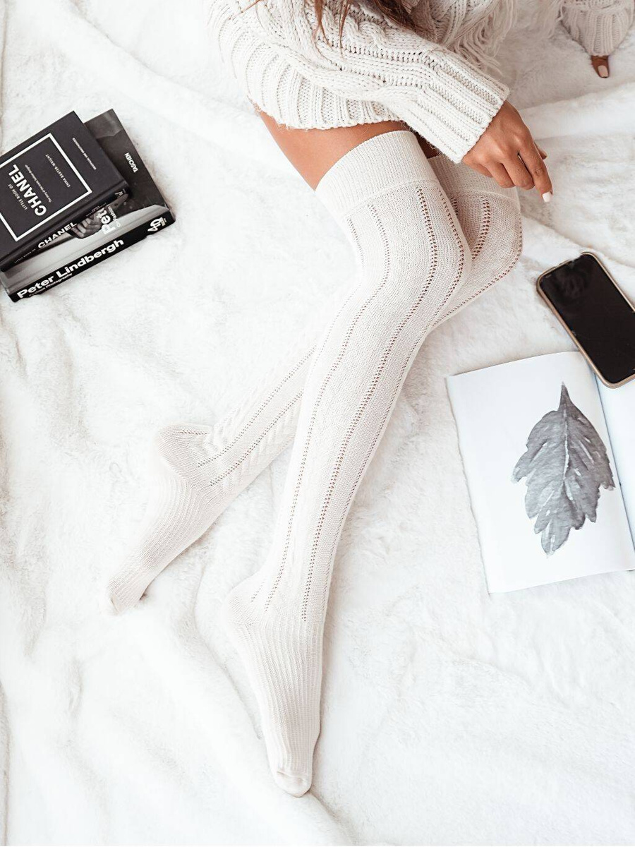 Zakolanówki Ażurowe Warkocz