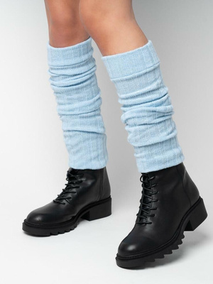 Niebieskie Wełniane Getry Damskie Akryl 67%