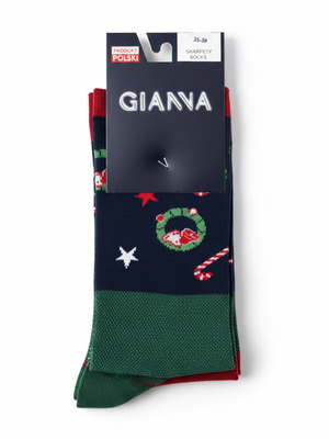 Skarpetki Męskie Świąteczne Wianek 