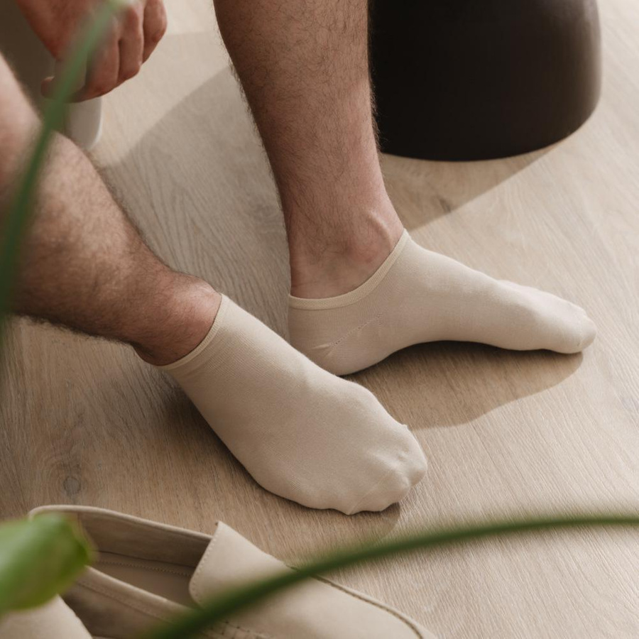 Niewidoczne mini stopki damskie/męskie art. 007 jasny beż Steven