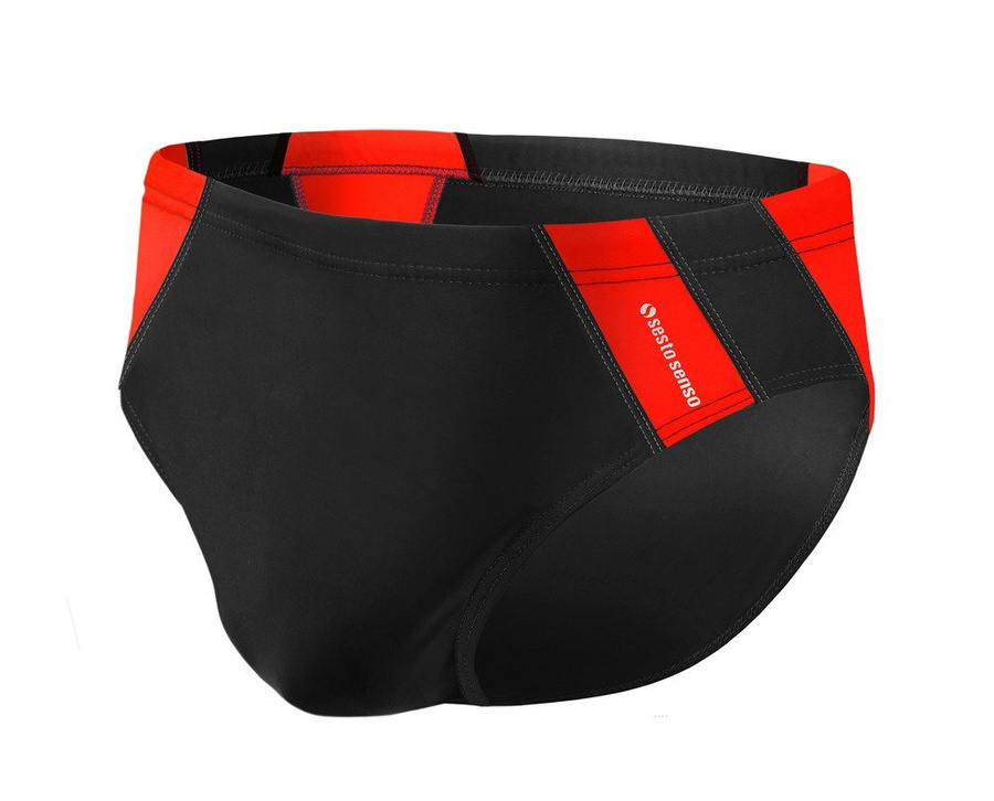 Czarne szybkoschnące slipy kąpielowe męskie BD447 Sesto Senso – komfort na basen i plażę