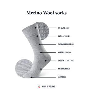 Męskie Skarpety Merino Czarny Komfort