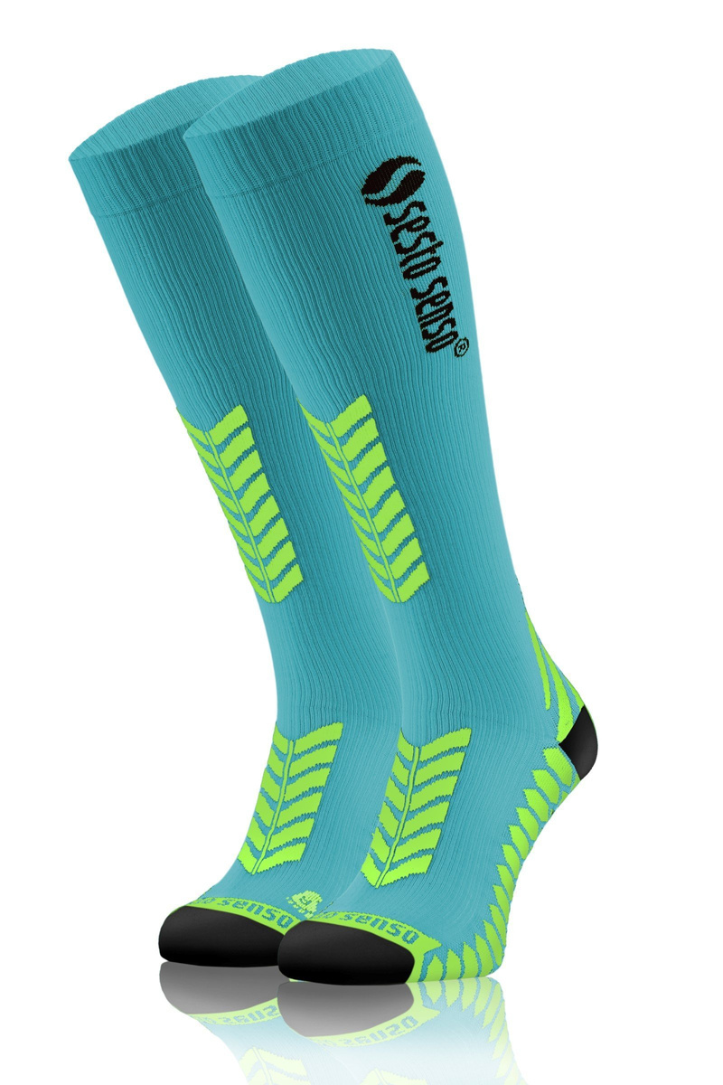 2x Sportowe KOMPRESYJNE długie skarpety do biegania