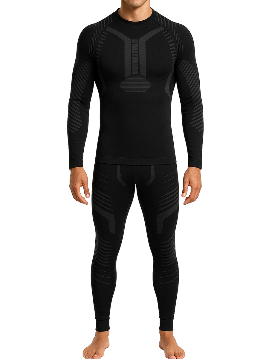 Czarna poliamidowa koszulka termoaktywna męska Sestimi Underwear – komfort i ciepło.