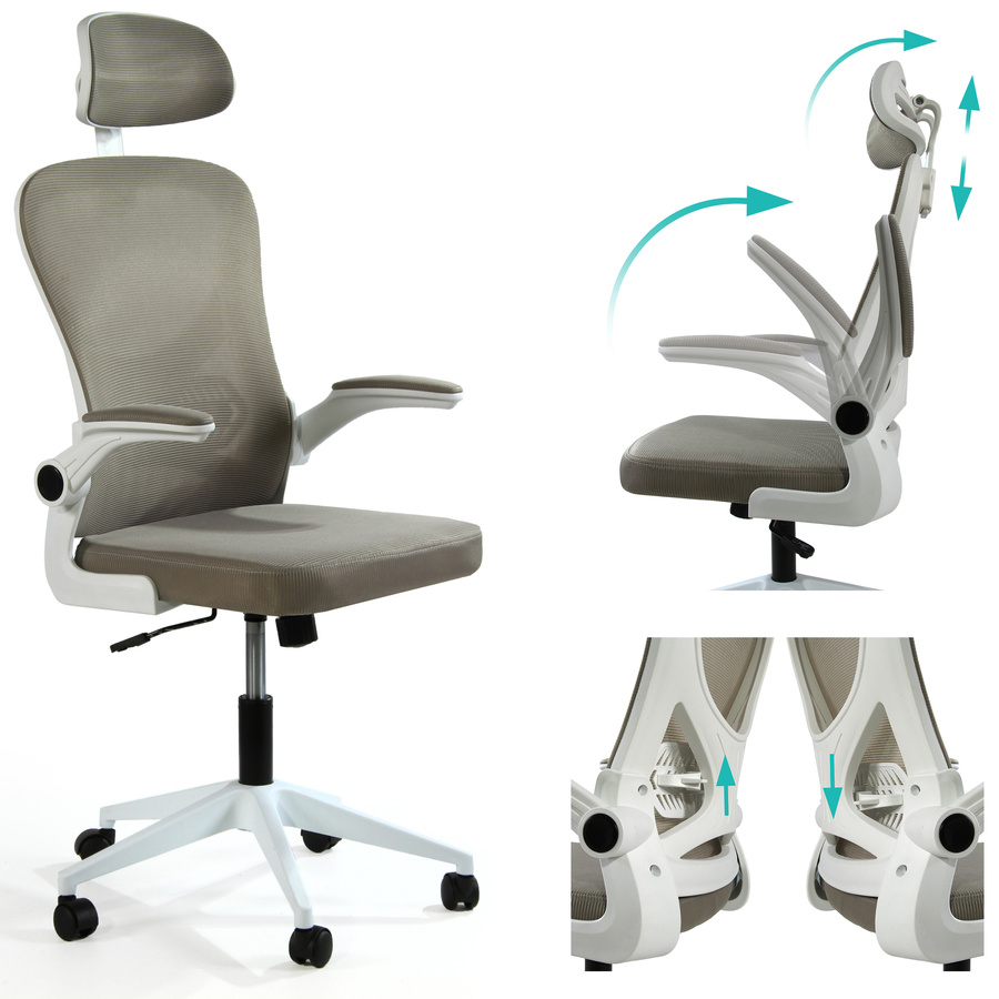 Fotel biurowy V1 jasny szary