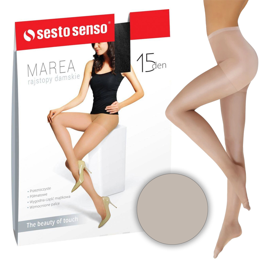 Klasyczne cienkie rajstopy damskie 15 DEN Marea Sesto Senso – podkreślają elegancję