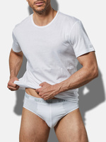 Podkoszulek Męski na Krótki Rękaw Dekold U 100% Bawełna Art. 516 Biały Navigare