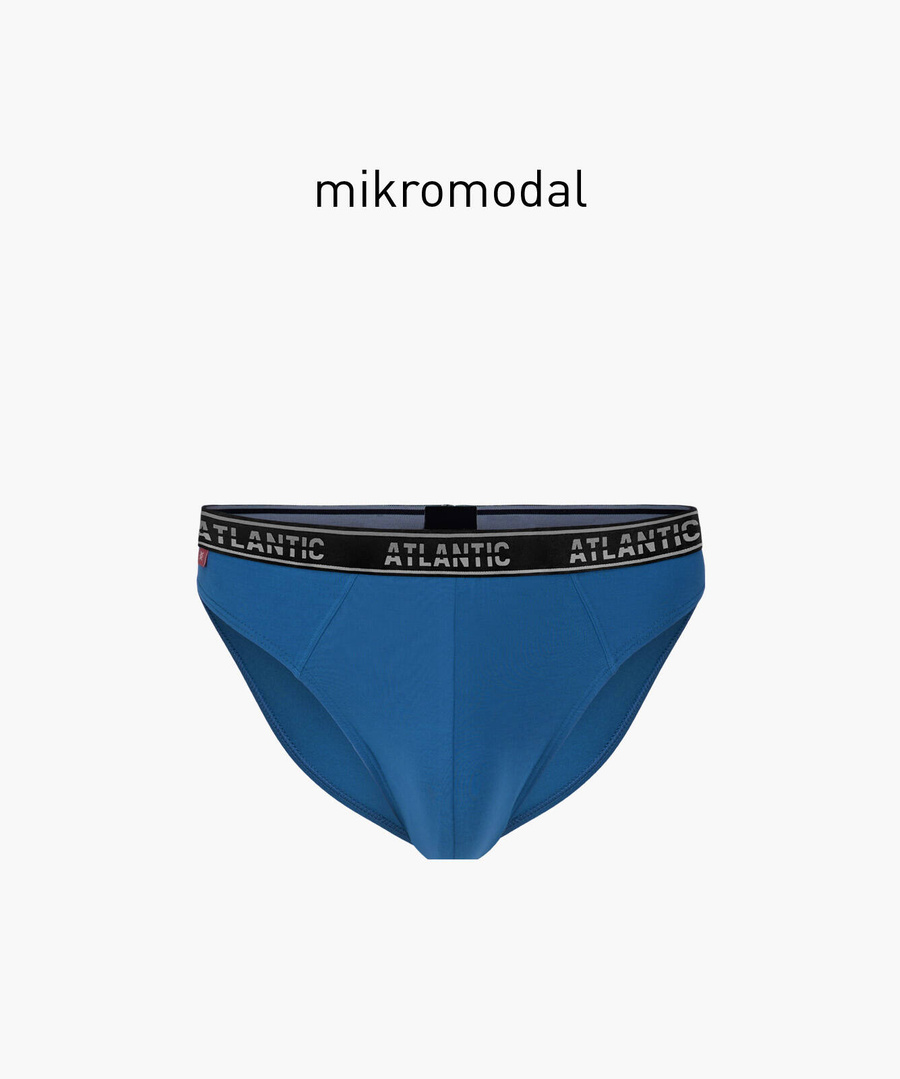 Niebieskie komfortowe slipy męskie 95% mikromodal Atlantic – wygoda na co dzień.
