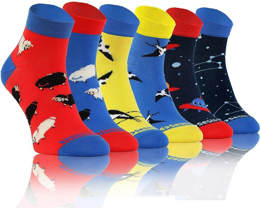 Kolorowe nieuciskające skarpety 3/4 unisex 90% bawełna Sesto Senso – idealne na prezent