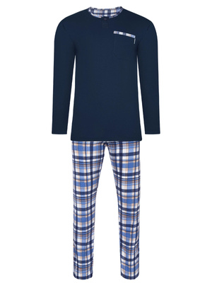 Piżama Męska Długi Rękaw 100% Bawełna