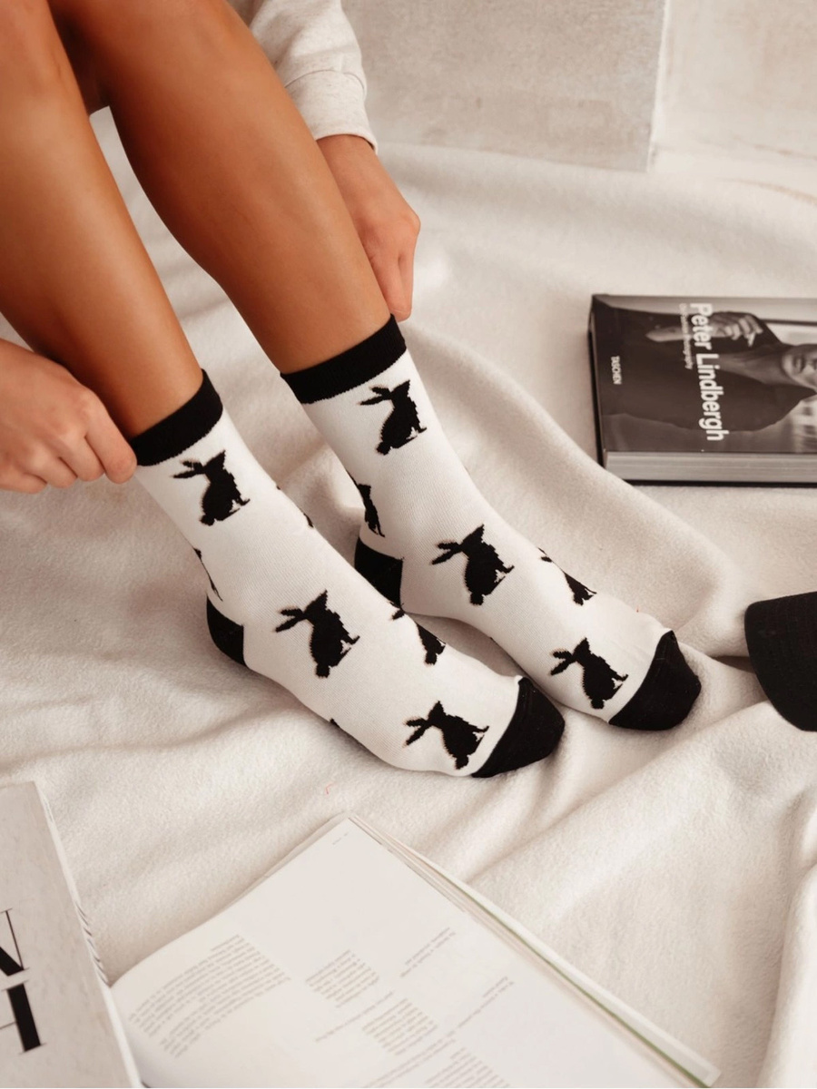 Skarpetki damskie Króliki