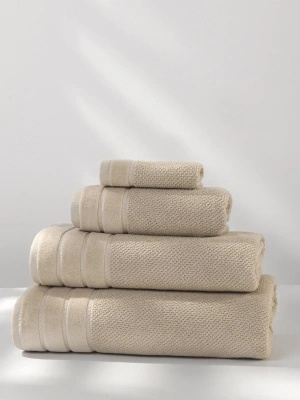 Ręcznik Loren Beżowy Z Ozdobną Bordiurą