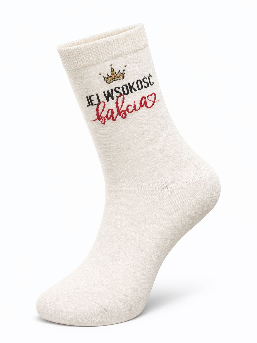 Skarpetki damskie ecru babcia