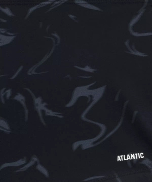 Atlantic Szorty kąpielowe męskie czarne grafitowy nadruk sportowy krój poliamid elastan szybkoschnące komfortowe