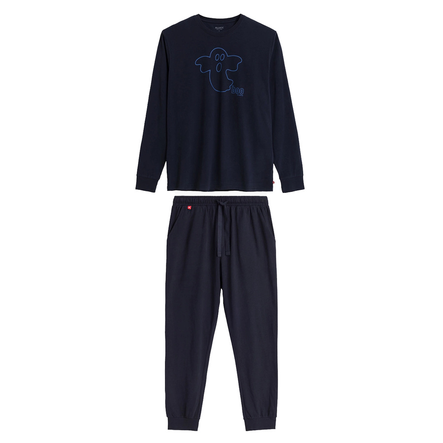 Granatowe 100% bawełna piżamy męskie NMP-378 Atlantic – komfort i styl na co dzień