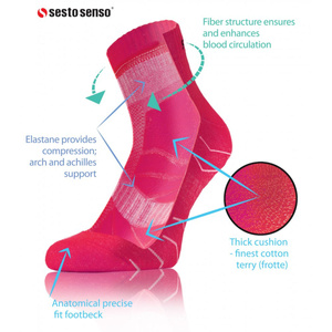 Szare oddychające skarpety męskie 88% bawełna AMZ Multicolor Sesto Senso – komfort dla biegaczy