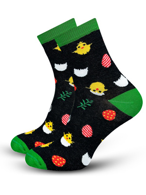 Czarne bawełniane skarpety damskie WIelkanoc 75% bawełna aPair – komfort na co dzień