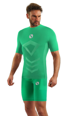 Zielony bezszwowy komplet męski bielizny termoaktywnej krótki Sesto Senso – komfort i ochrona