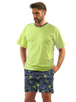 Piżama Męska Krótki Rękaw Krótkie Spodenki