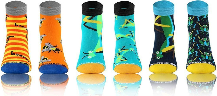 Kolorowe nieuciskające skarpety 3/4 unisex 90% bawełna Sesto Senso – idealne na prezent