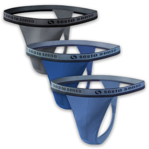 3x Stringi Męskie bawełniane z odkrytą gumą Tiger