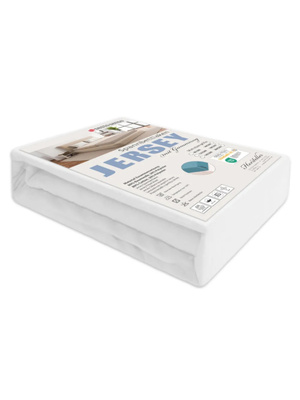 Prześcieradło Jersey z gumką białe