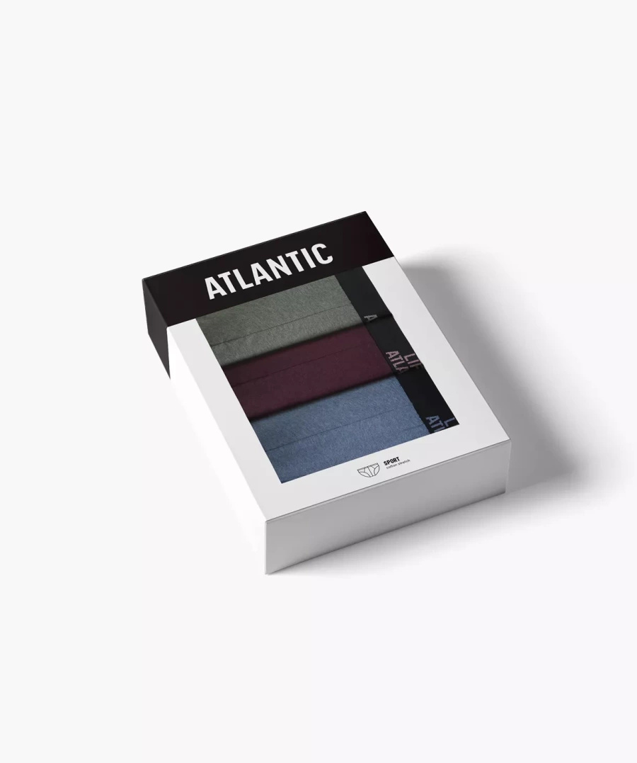 Sportowe slipy męskie 3-pak z elastyczną gumą Atlantic – komfort na co dzień