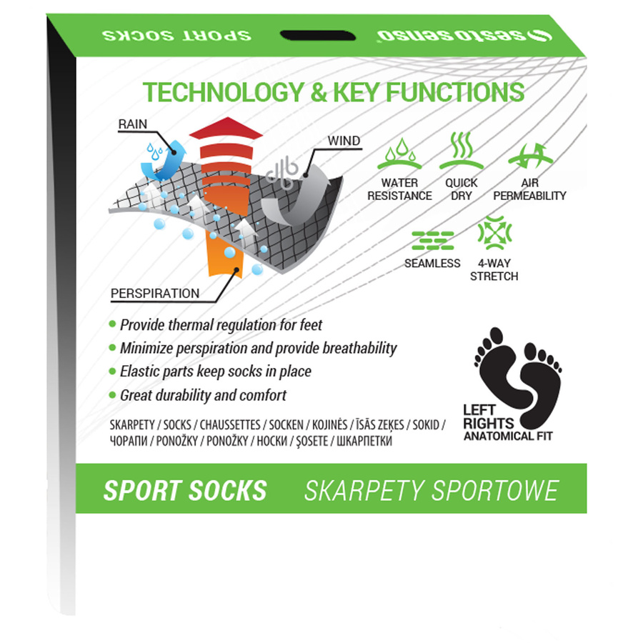 Żółte oddychające kompresyjne skarpety sportowe unisex Sesto Senso – idealne dla aktywnych