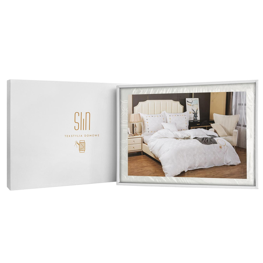Kremowa atłasowa pościel 120g/m² model AT012 Spod Igły i Nitki – luksusowy komfort snu