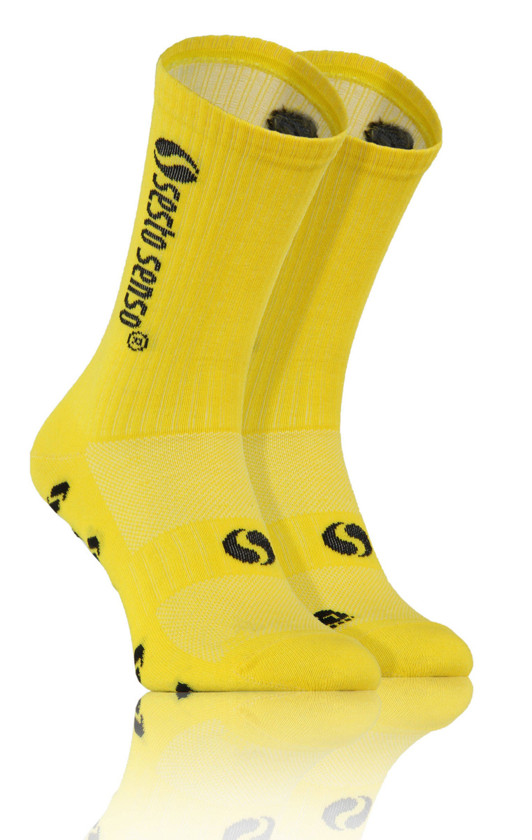 Żółte oddychające skarpety sportowe 88% bawełna SKB02 Sesto Senso – komfort i trwałość