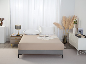 PRZEŚCIERADŁO SATYNA BEŻ