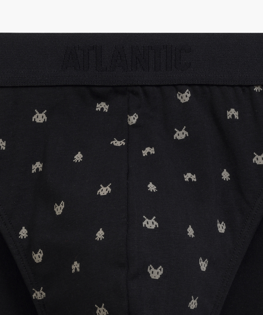 Czarne elastyczne majtki męskie 95% bawełna 3MP-175 Atlantic – komfort na co dzień