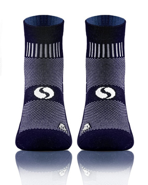 Granatowe skarpety sportowe 3/4 unisex 88% Bawełna AMZ Sesto Senso – komfort i wygoda