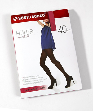 Rubin kryjące rajstopy damskie microfibra 40 DEN Hiver Sesto Senso – komfort i elegancja