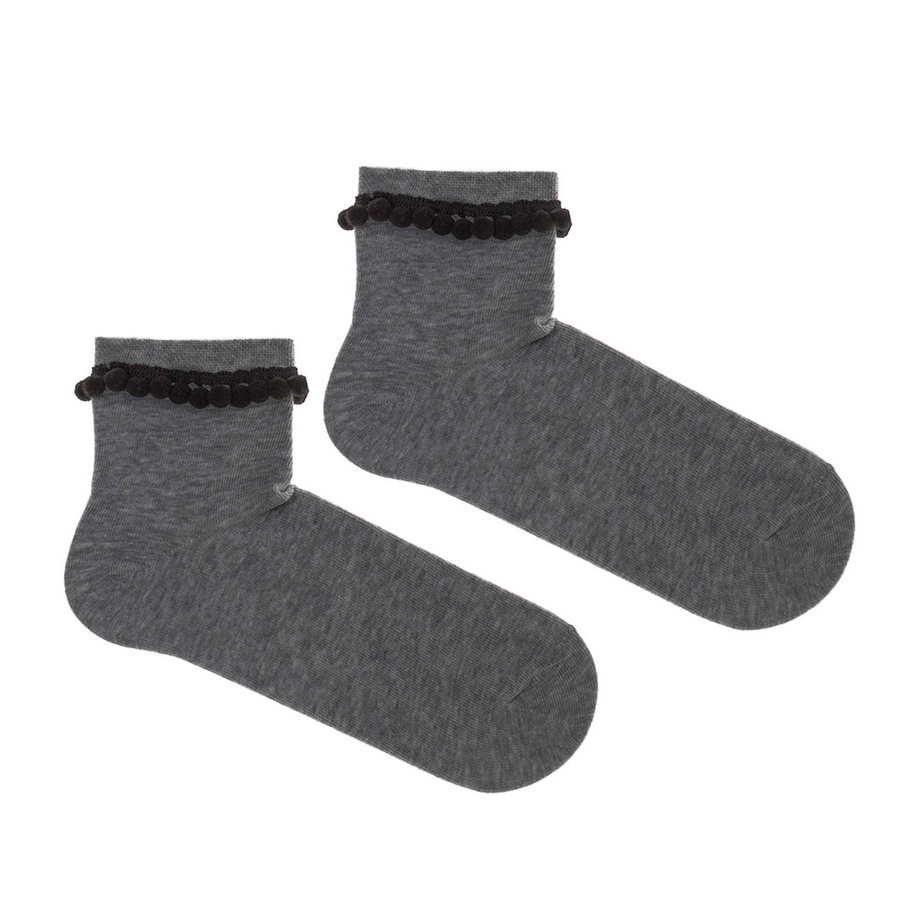 Skarpetki Damskie Bawełniane z Pomponami