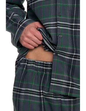 Flanelowa piżama męska z długim rękawem