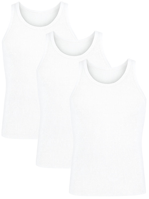 Koszulka Na Ramiączkach Męska Biała w Prążek 3 Pack