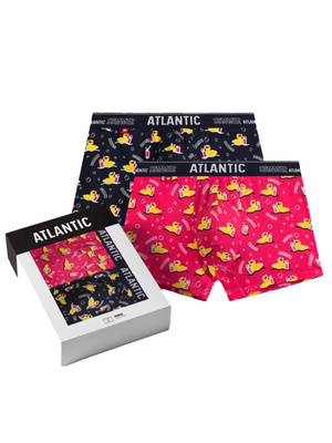Bokserki męskie z nadrukiem kaczuszek 95% bawełna Atlantic – wakacyjny must-have