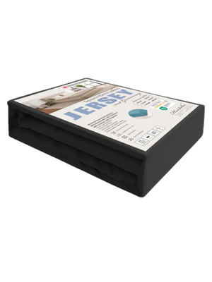 Grafitowe elastyczne prześcieradło z gumką 80% bawełna Jersey Sesto Senso – komfort snu