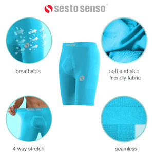 Turkusowe bezszwowe spodenki męskie Thermo Active CL41 Sesto Senso – komfort i ochrona