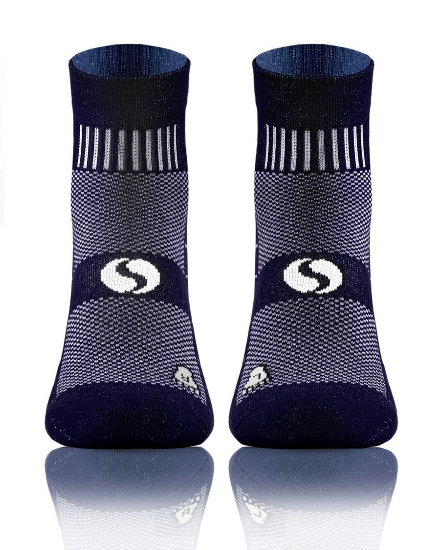 Granatowe skarpety sportowe 3/4 unisex 88% Bawełna AMZ Sesto Senso – komfort i wygoda
