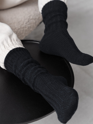 Grafitowe Wełniane Skarpety Męskie na Zimę